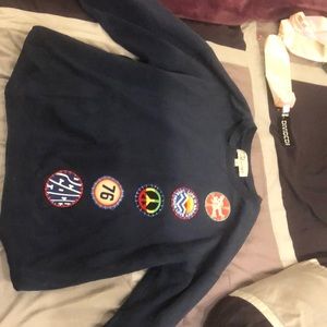 Vintage Havana sweater with cut out and patches